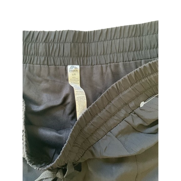 RBX Cargo Pants Women's SZ L Black Lined Stretch Ribbed Cuffs Drawstring Waist - Picture 4 of 4